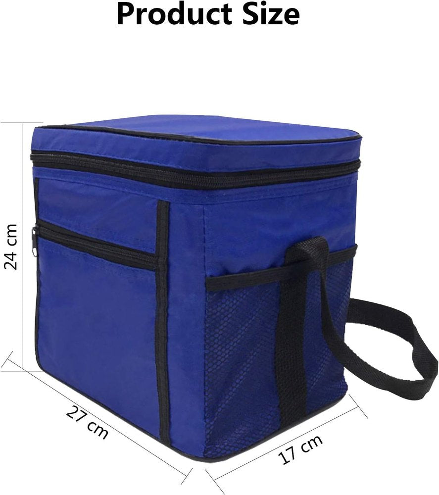 Sunshine smile Cooler Bag, Foldable Picnic Bag, Cooler Bag, Thermal Bag, Small Insulated Bag, Ice Bag, Lunch Bag, Cooler Box for Picnic, 10 Litres, Black