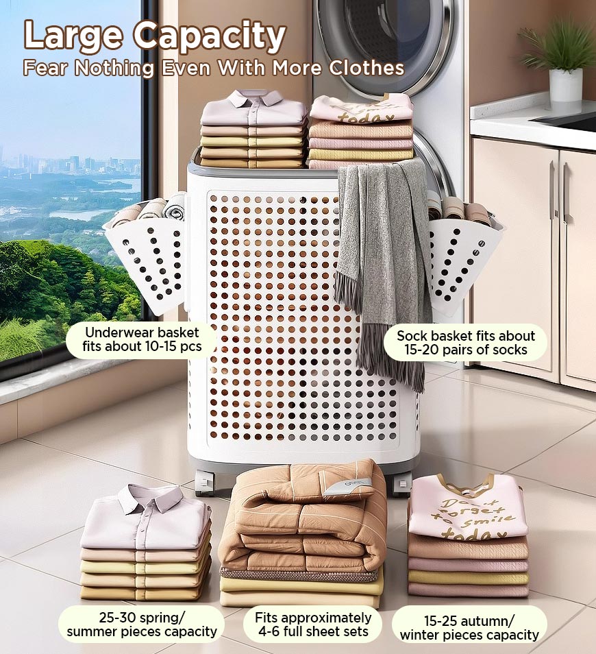 LaundryGlide Bin™ - Een Week Vol Kleding, Geen Rugpijn, Maximale Stijl