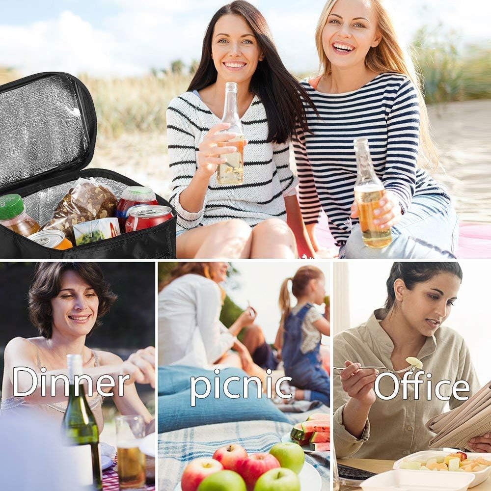 Sunshine smile Cooler Bag, Foldable Picnic Bag, Cooler Bag, Thermal Bag, Small Insulated Bag, Ice Bag, Lunch Bag, Cooler Box for Picnic, 10 Litres, Black