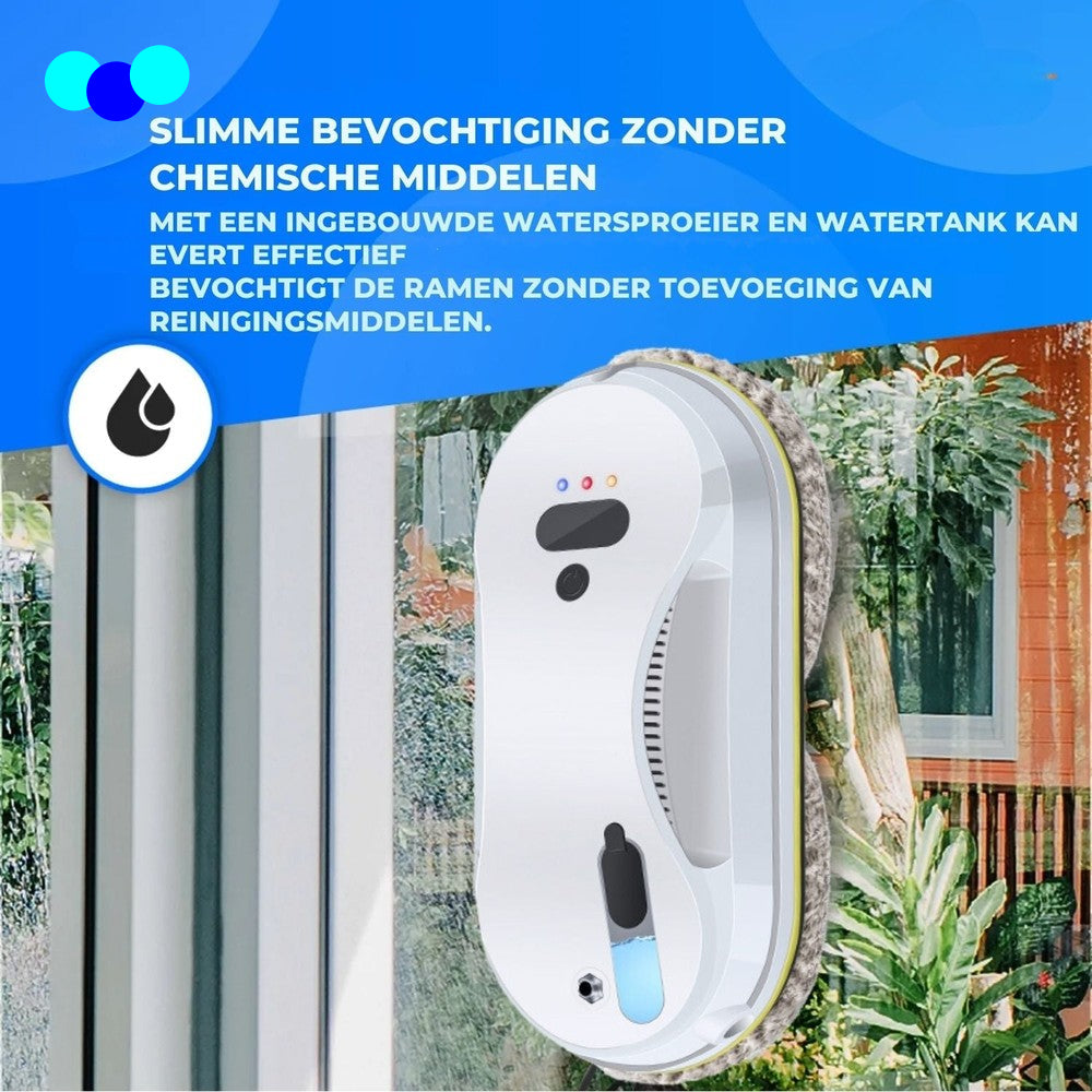 CleanSweep™ Ramenrobot | Automatische Reiniging met Sensoren & Water Spray of Losse Pads.