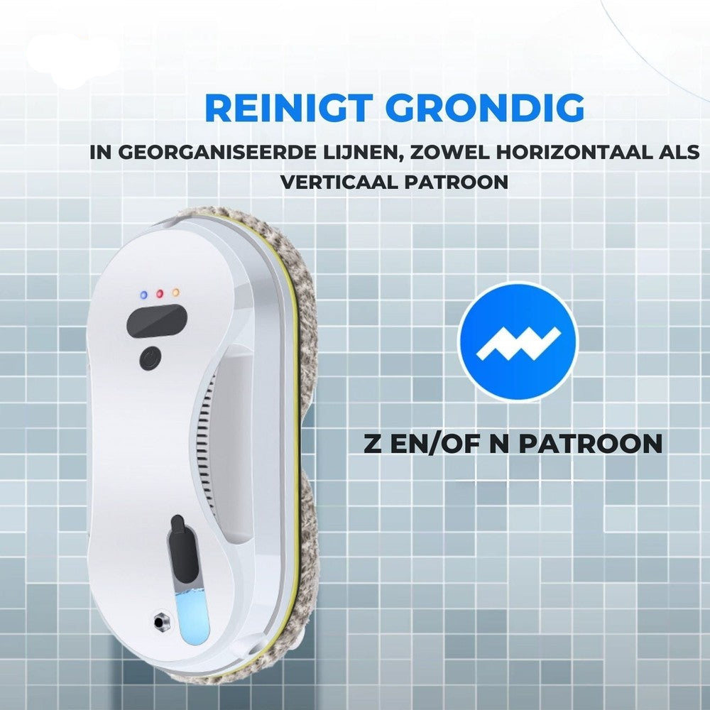 CleanSweep™ Ramenrobot | Automatische Reiniging met Sensoren & Water Spray of Losse Pads.