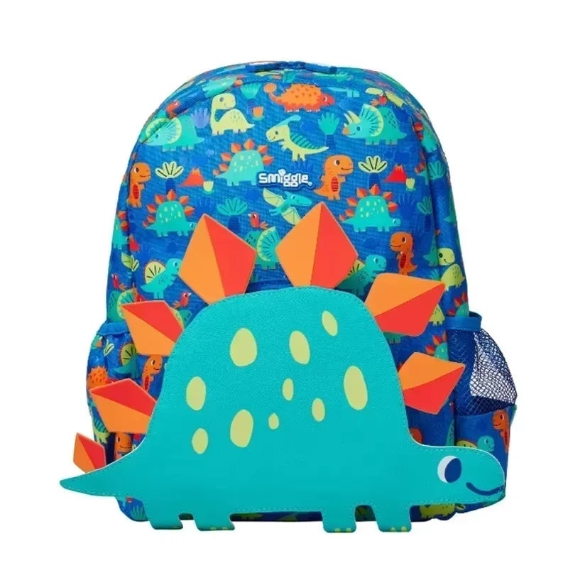 Genuine Australian Smiggle Blue Dinosaur Backpack, Medium Hat Backpack, Children'S Backpack, Suitcase, Juice Cup, Straw Cup