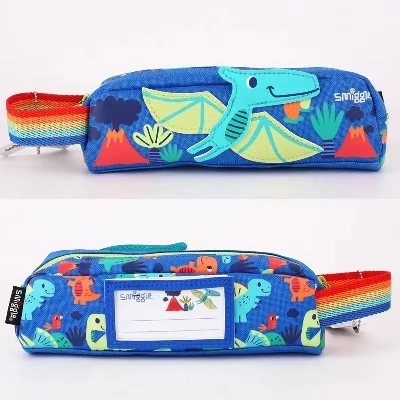 Genuine Australian Smiggle Blue Dinosaur Backpack, Medium Hat Backpack, Children'S Backpack, Suitcase, Juice Cup, Straw Cup