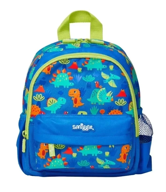Genuine Australian Smiggle Blue Dinosaur Backpack, Medium Hat Backpack, Children'S Backpack, Suitcase, Juice Cup, Straw Cup