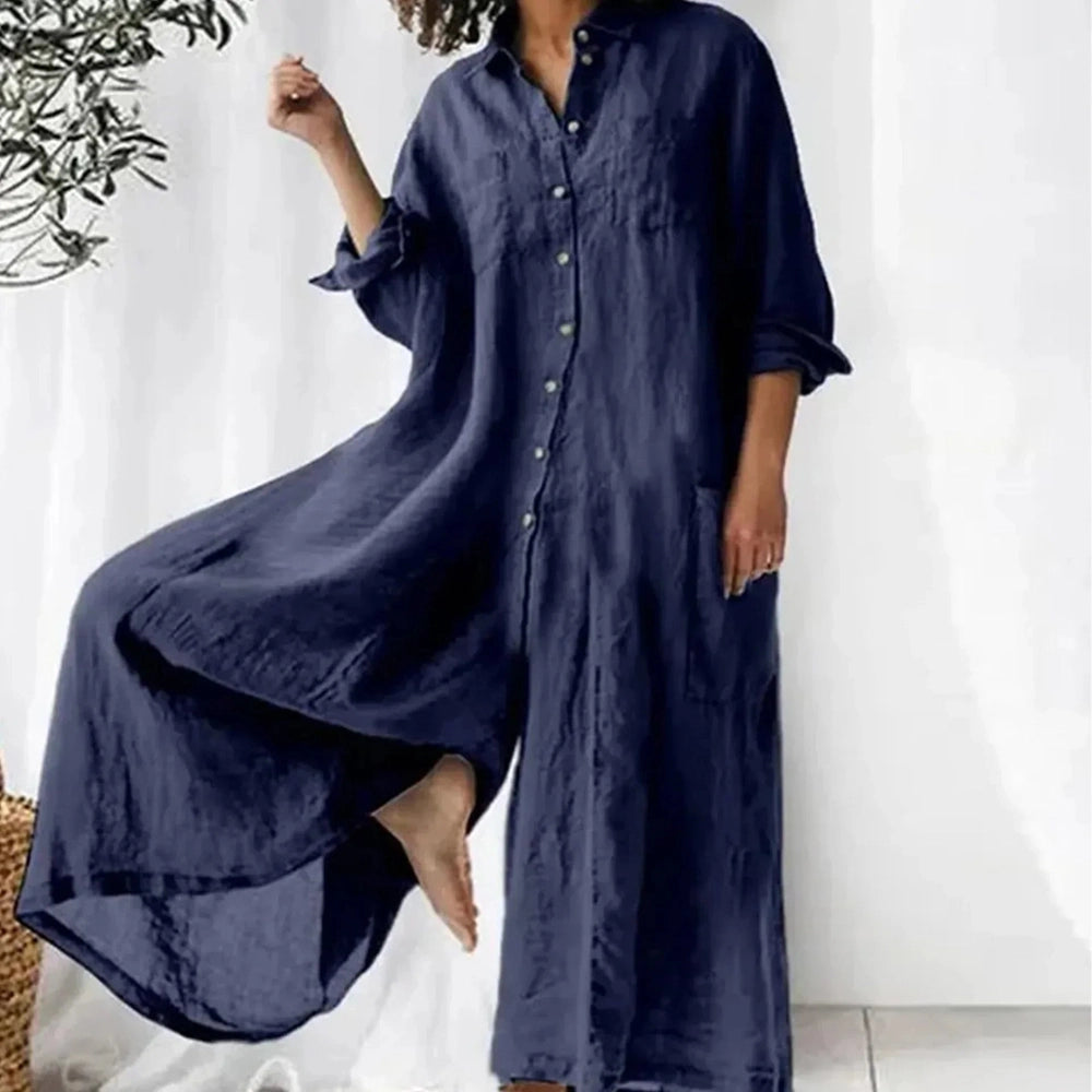 Lyra Linnen Jumpsuit - Moeiteloze Elegantie in Één Perfect Stuk