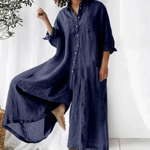 Lyra Linnen Jumpsuit - Moeiteloze Elegantie in Één Perfect Stuk