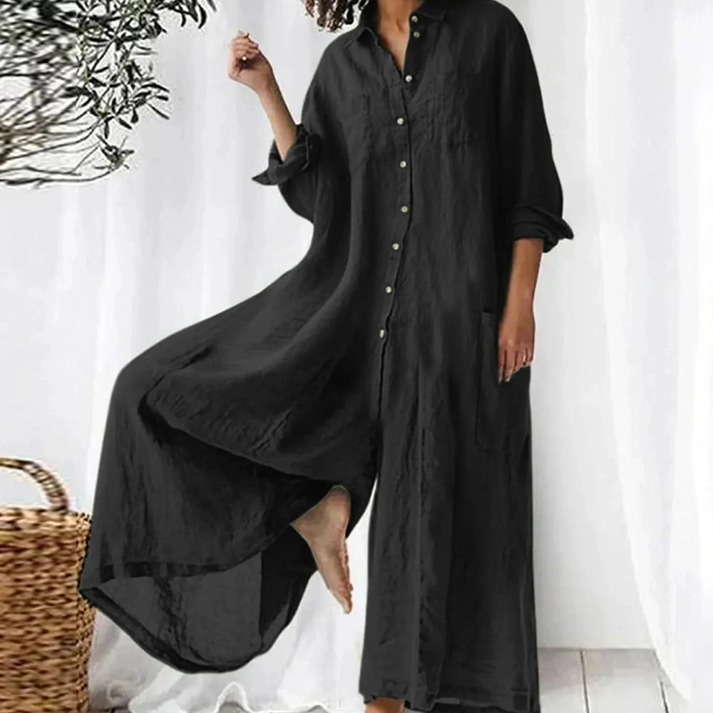 Lyra Linnen Jumpsuit - Moeiteloze Elegantie in Één Perfect Stuk