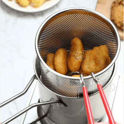 Olla multifuncional para freír en profundidad con cesta resistente de acero inoxidable 304