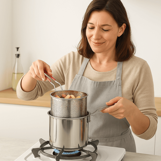 Olla multifuncional para freír en profundidad con cesta resistente de acero inoxidable 304