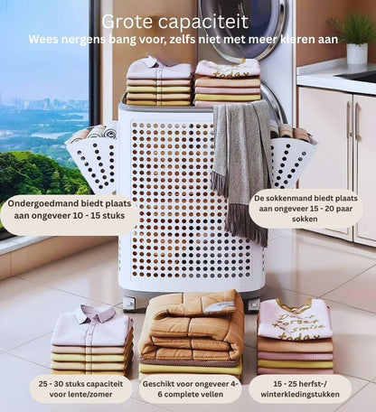 LaundryGlide Bin™ - Een Week Vol Kleding, Geen Rugpijn, Maximale Stijl