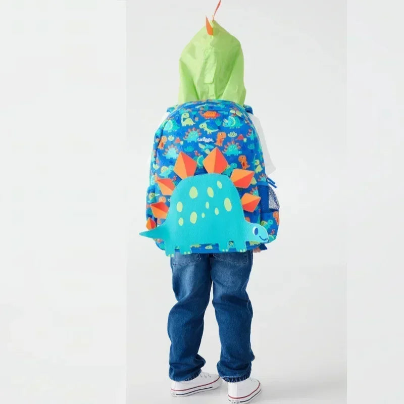 Genuine Australian Smiggle Blue Dinosaur Backpack, Medium Hat Backpack, Children'S Backpack, Suitcase, Juice Cup, Straw Cup