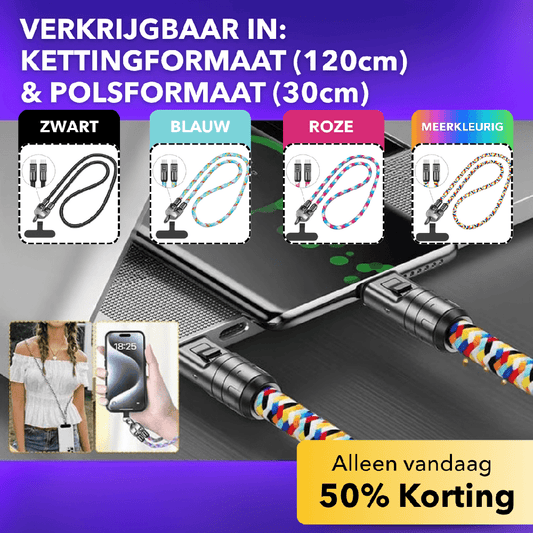 ChargeLink™ - 2-in-1 laadkabel en ketting voor je telefoon