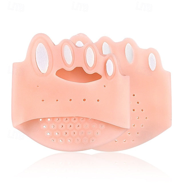 Five Hole Toe Separator Five Toe Arch Cushion Soft Shock Absorbing Pressure Relieving Massage Insole Half Size Pad For Thefoot Adjustable Toe Separator