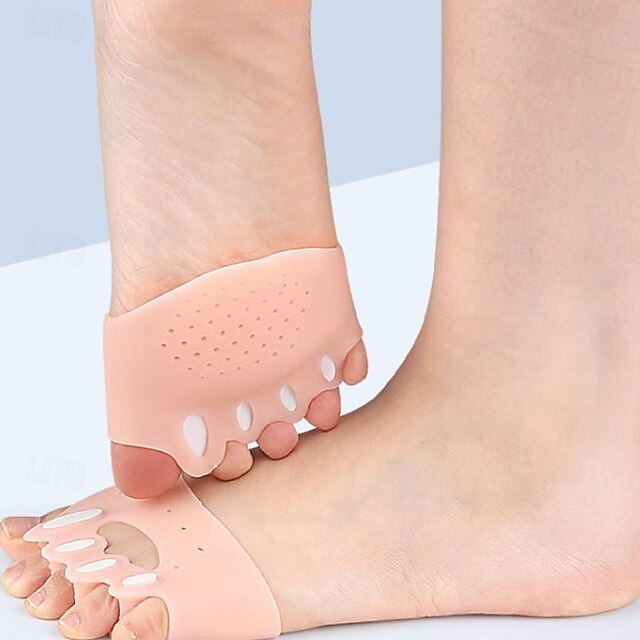 Five Hole Toe Separator Five Toe Arch Cushion Soft Shock Absorbing Pressure Relieving Massage Insole Half Size Pad For Thefoot Adjustable Toe Separator