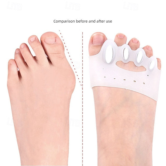 Five Hole Toe Separator Five Toe Arch Cushion Soft Shock Absorbing Pressure Relieving Massage Insole Half Size Pad For Thefoot Adjustable Toe Separator
