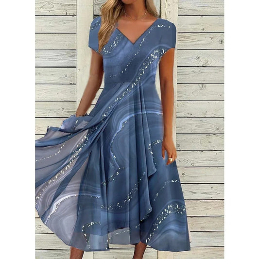 Serena | V-hals Midi Jurk