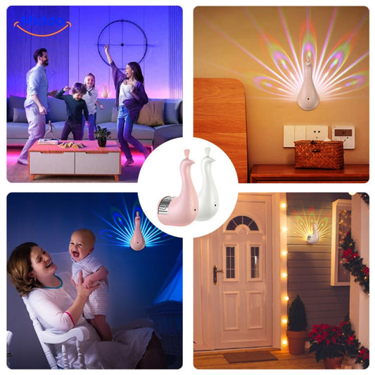 PeacockGlow™ Lamp | Kleurrijk, Afstandsbediening & Muurlicht