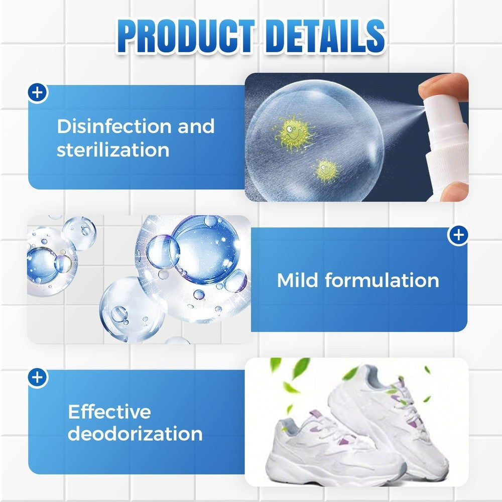 💥💥Tijdelijk 50% korting👟Antibacteriële, sneldrogende spray voor schoenen en sokken - antibacterieel en langdurige frisheid🔝✅🌟